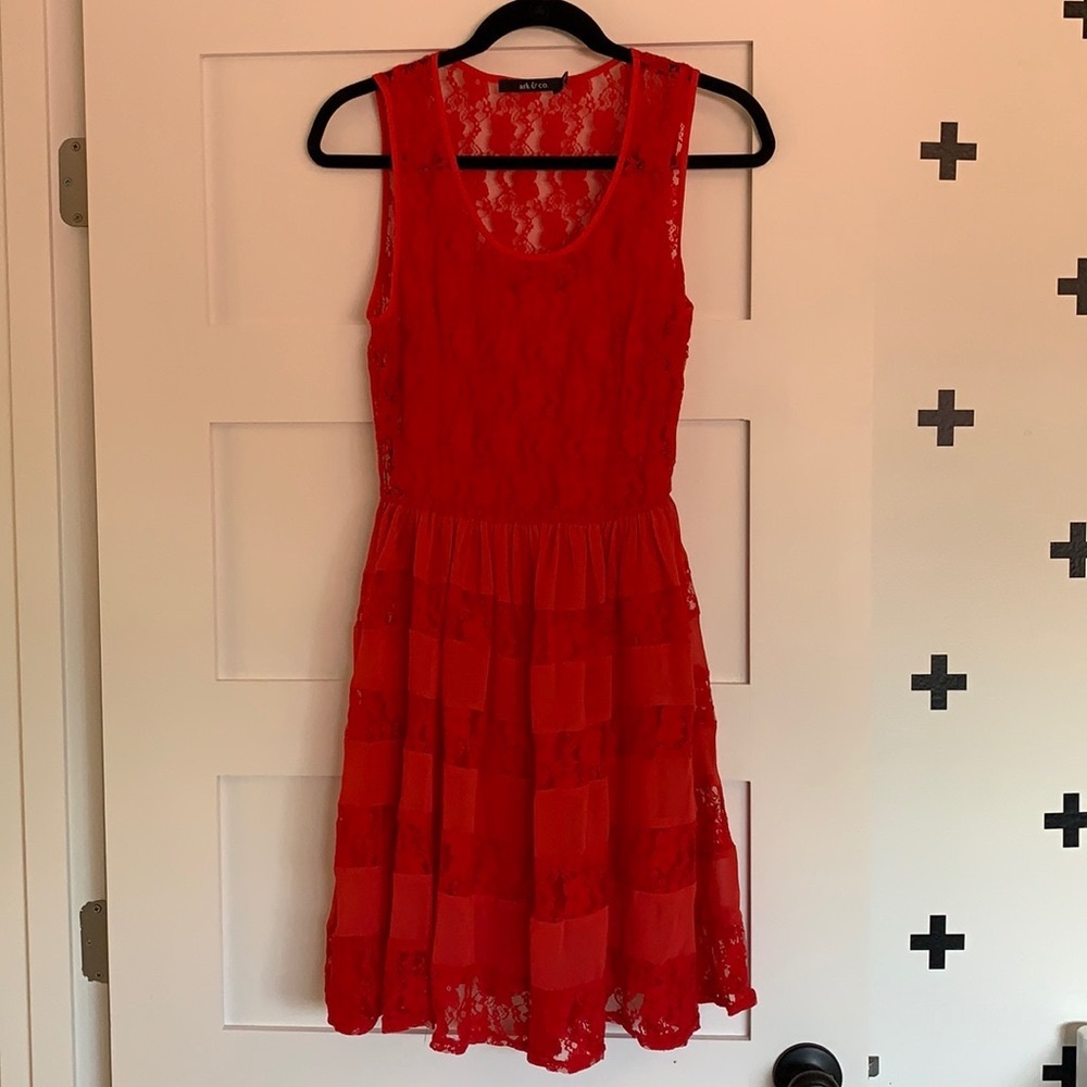 Ark & Co red lace dress size large